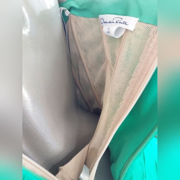 $5,990 OSCAR DE LA RENTA STUNNING VIVID GREEN SILK RUNWAY GOWN US 12 XL - Picture 7 of 16